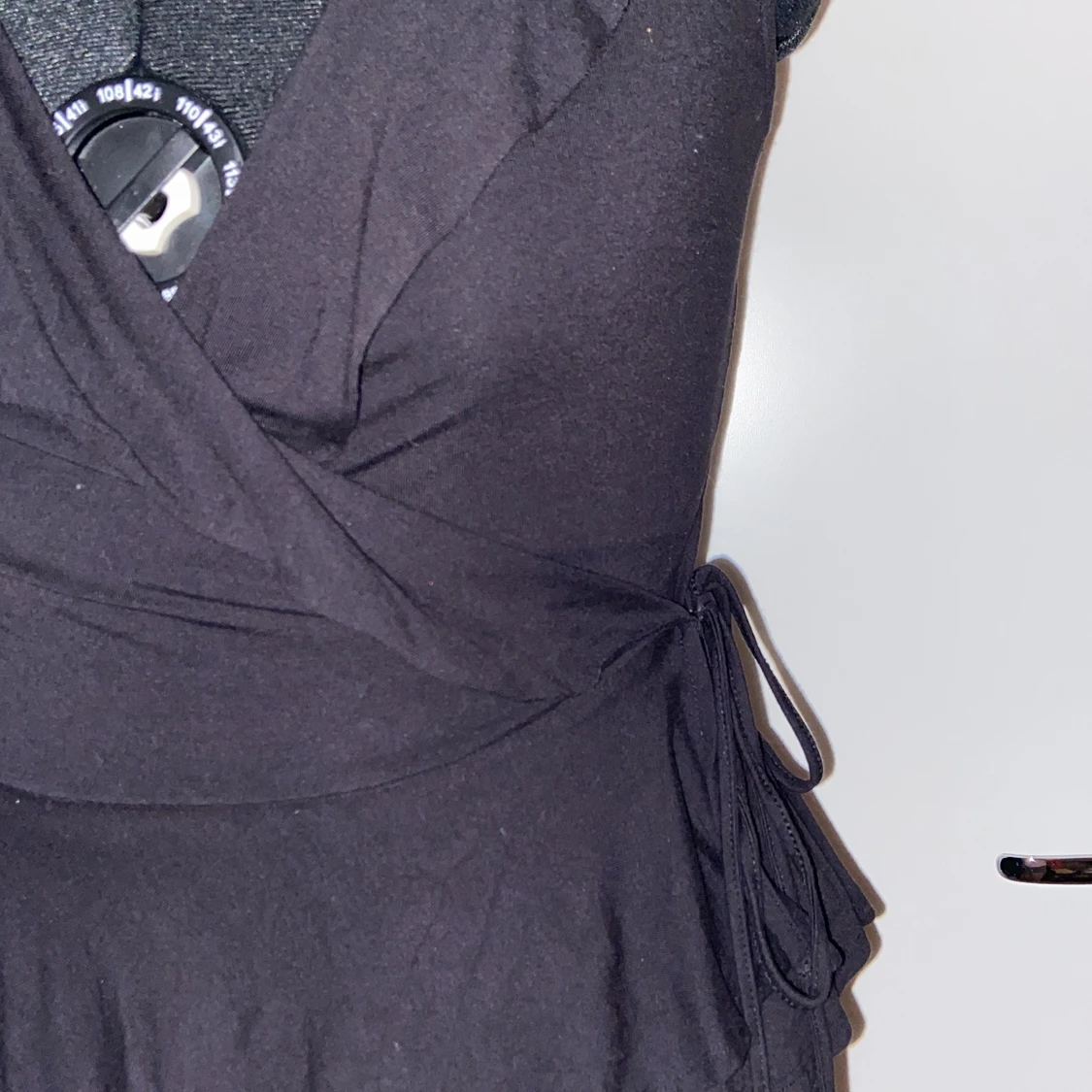 Svart Kortärmad Wrap Topp - 91