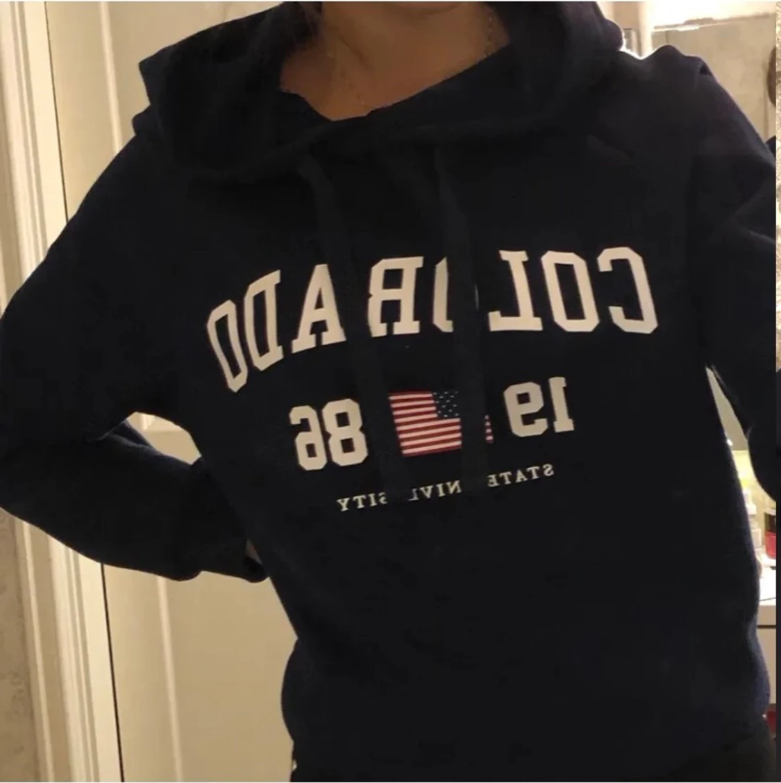 Mörkblå hoodie💞 - 90