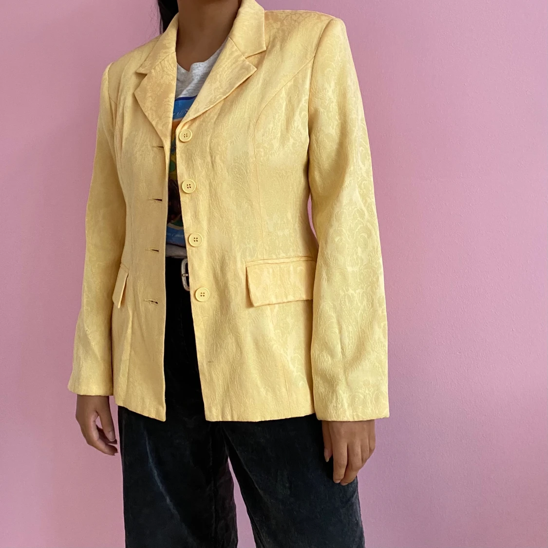 Yellow patterned blazer - 90