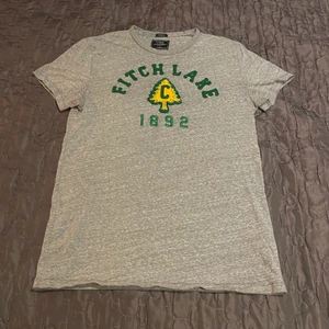 Abercrombie & Fitch T-shirt  - Säljer en grå Abercrombie & Fitch t-shirt i stlk S. Inte använd mycket, bra skick. Jag står inte för postens slarv.