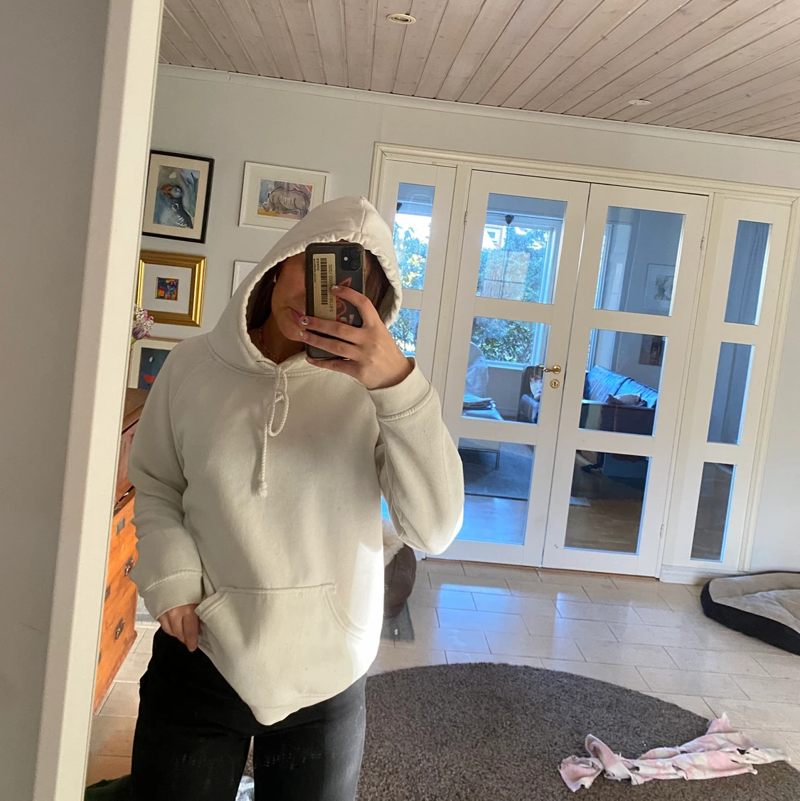 Vit hoodie från BikBok - 90
