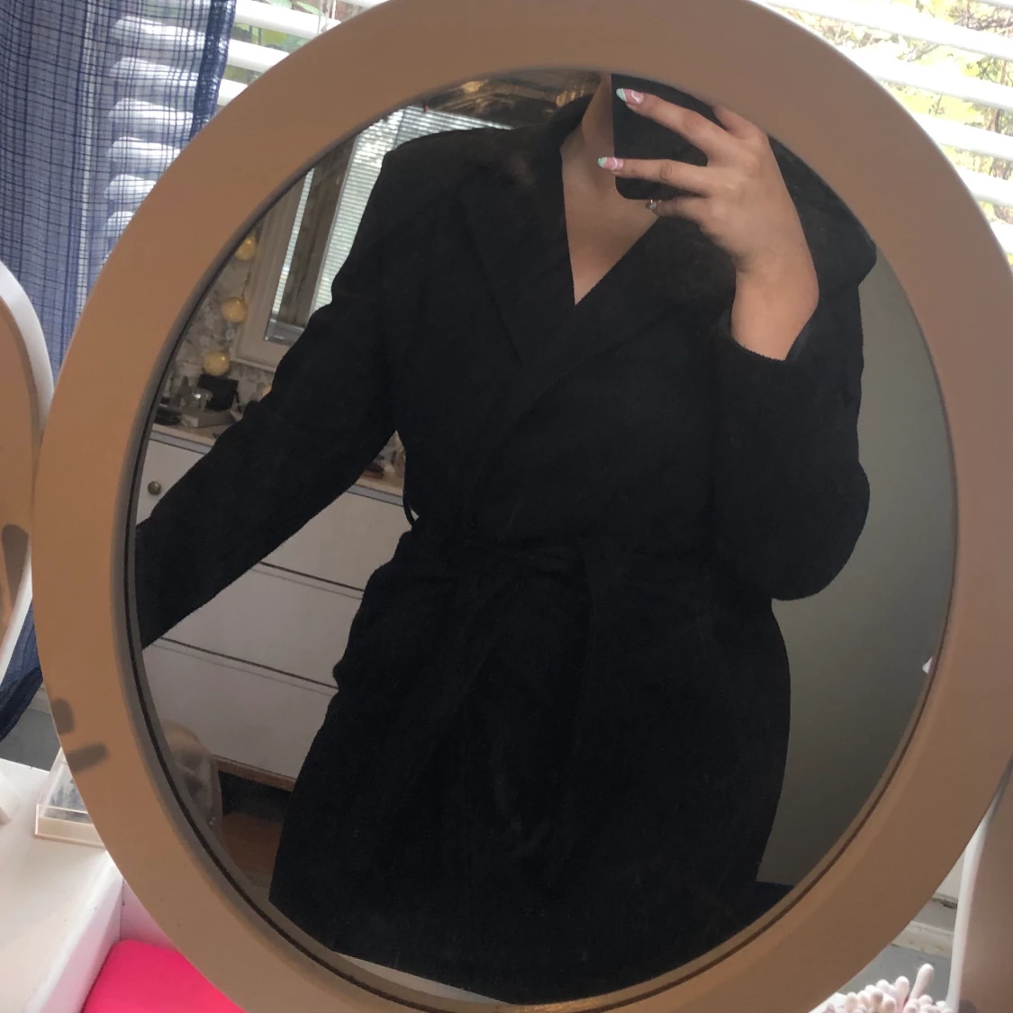 Svart Varm Kappa - 90