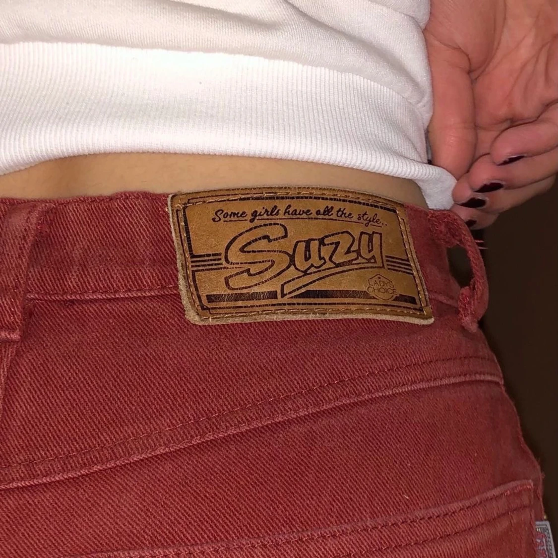 Orage/röda Suzy jeans  - 90