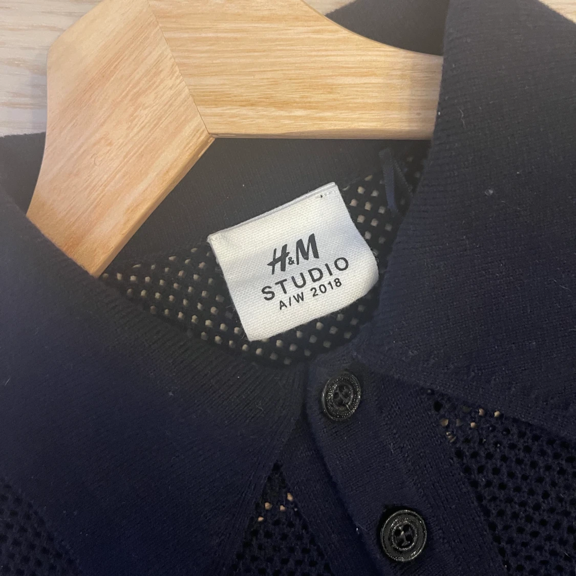 Pikétröja i nät, navy - 91