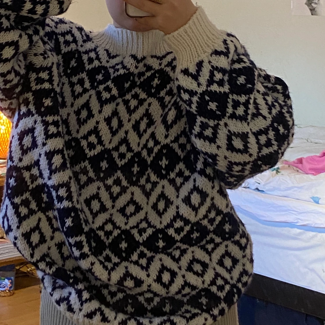 Oversized stickad tröja  - 90