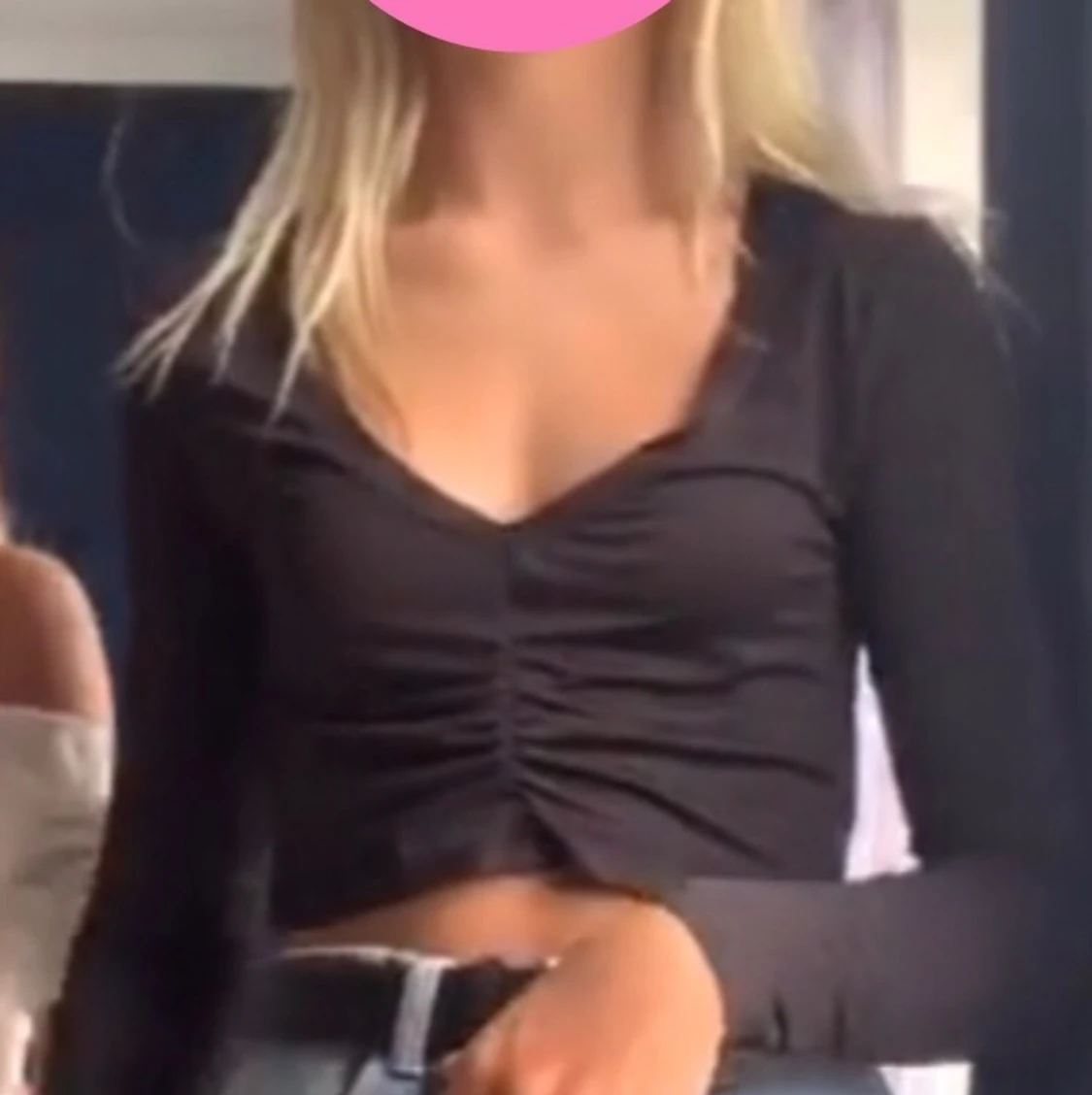 Svart långärmad topp - 90