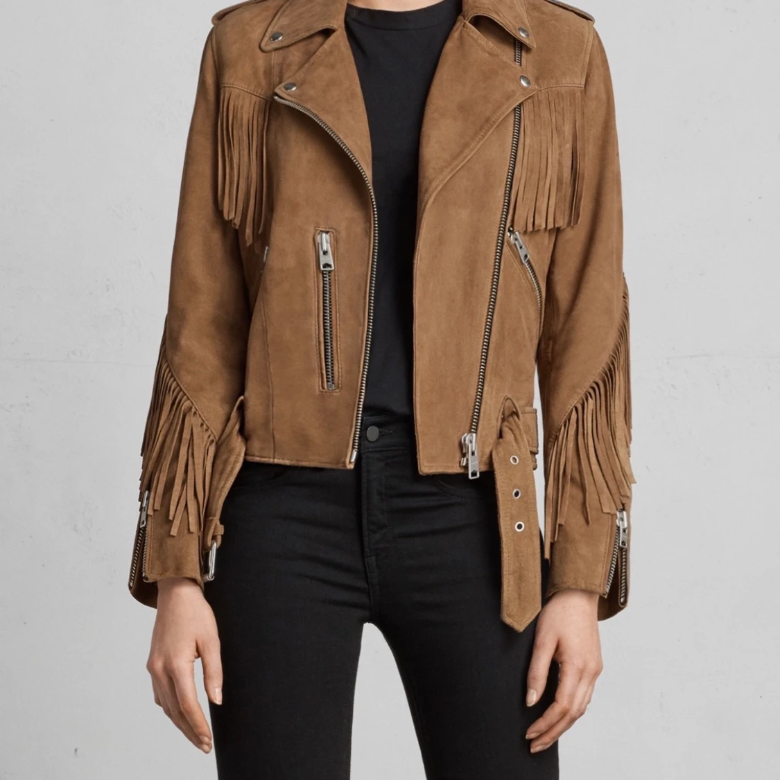 All Saints Brown suede jacka