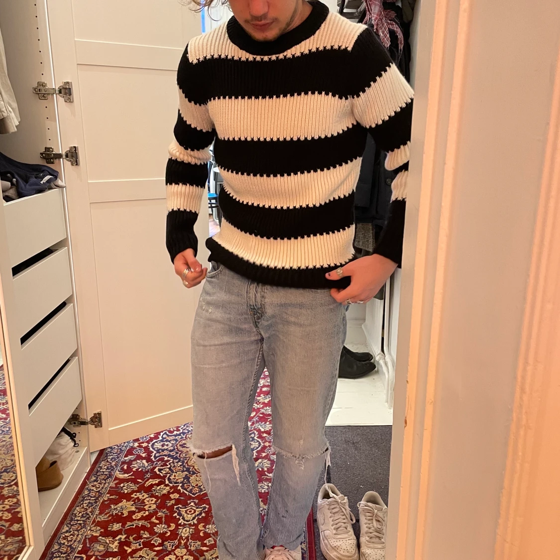 Randig stickad tröja från sandro