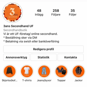 3anssecondhand  - Hej! Kommer inte vara aktiv och sälja plagg här på plick för tillfället, de flesta av kläderna jag har här på plick går att köpa via instagram @3anssecondhand!🌸 