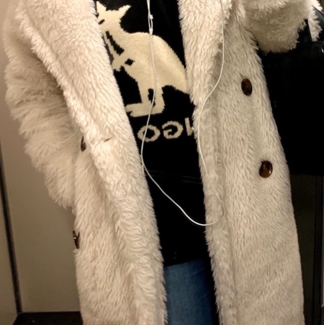 Vit päls jacka / kappa 