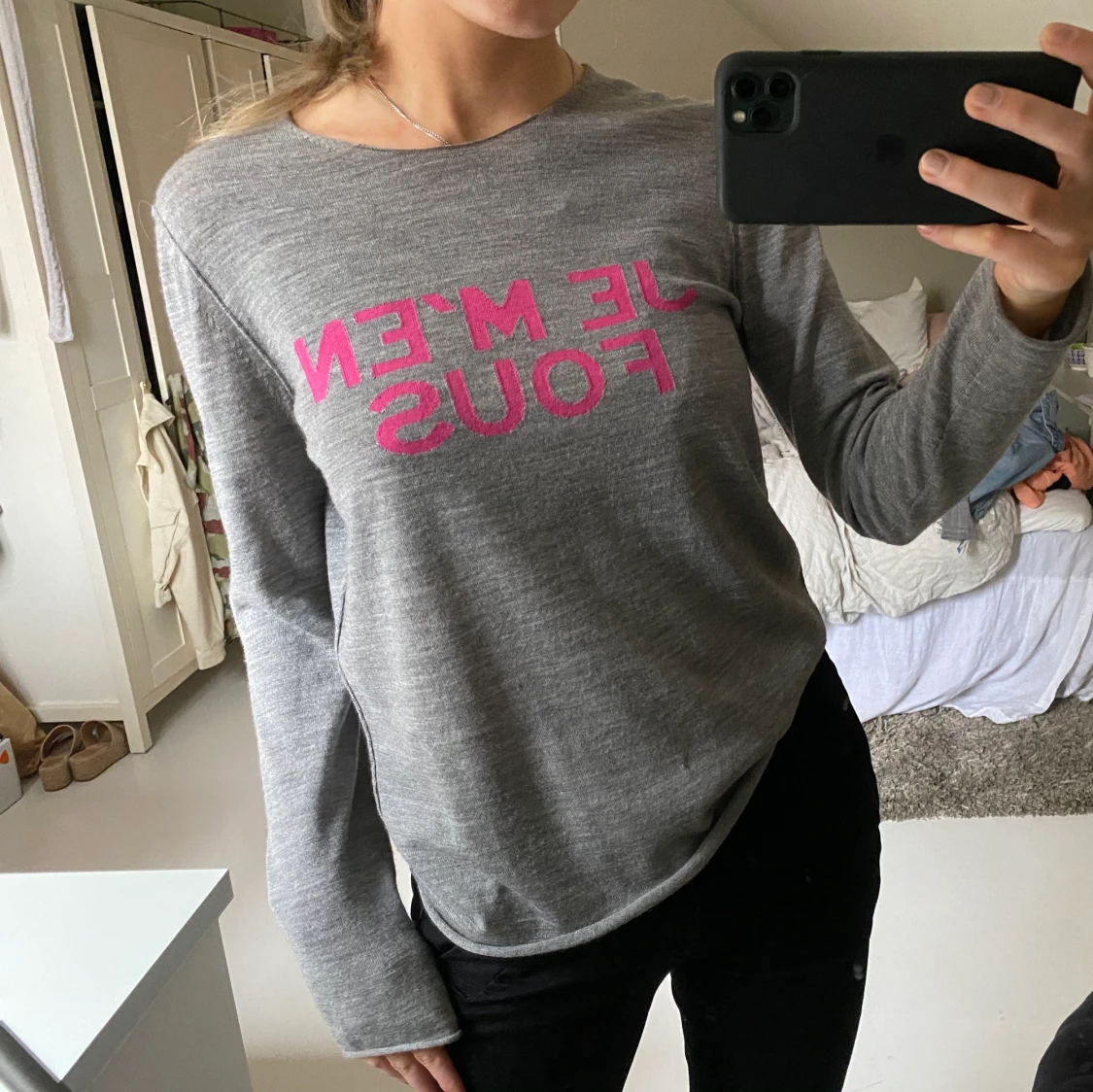 Grå Zadig tröja med text - 90