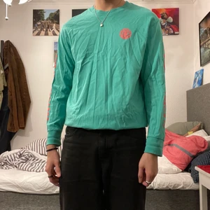 Grön tröja från zalando - Skit fet grön Longsleeve från Zalando med fett najs tryck✨. Den behöver strykas men annars är kond 8/10. Storlek medium och är true to size💖. Frakt behandlas av köparen 👍🏻