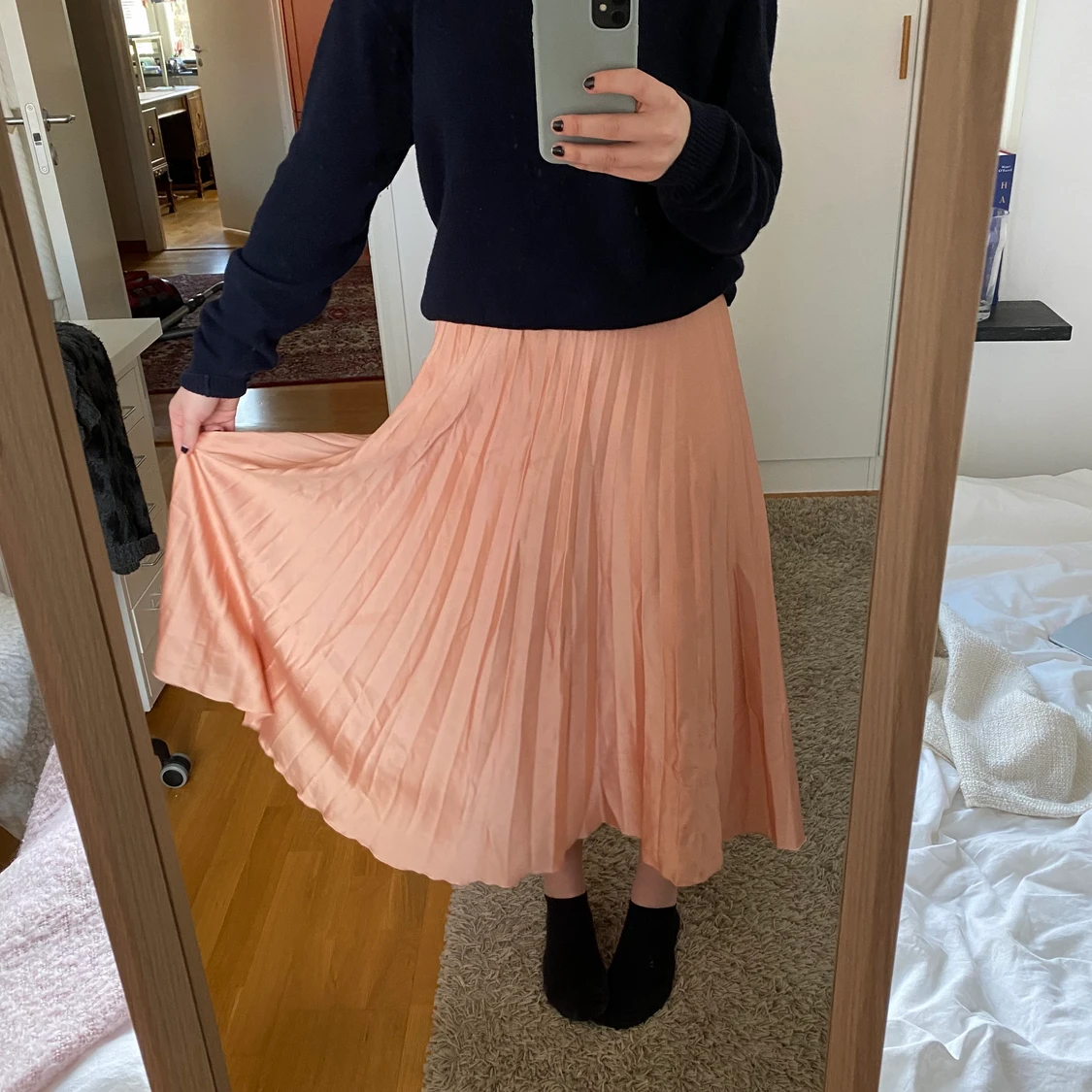 Plisserad rosa långkjol - 90