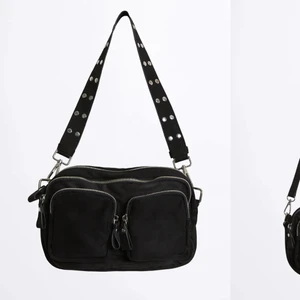 Svart väska ifrån Gina tricot. - Svart väska ifrån Gina tricot. Man får med ett axellångt band och även ett längre. Finns två små fläckar på ena fickan, inget man tänker på. Ny pris 349kr. Mitt pris 150kr +frakt 