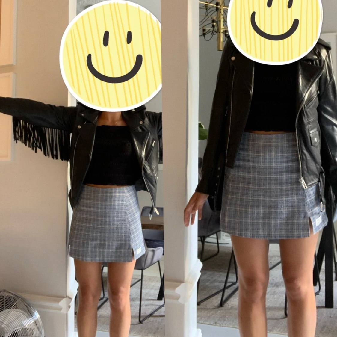 Fransad skinnjacka - 90