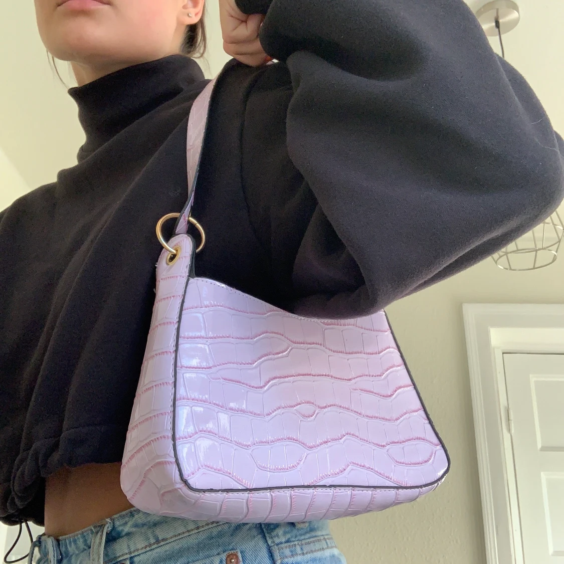 Ljus rosa/lila väska - 90