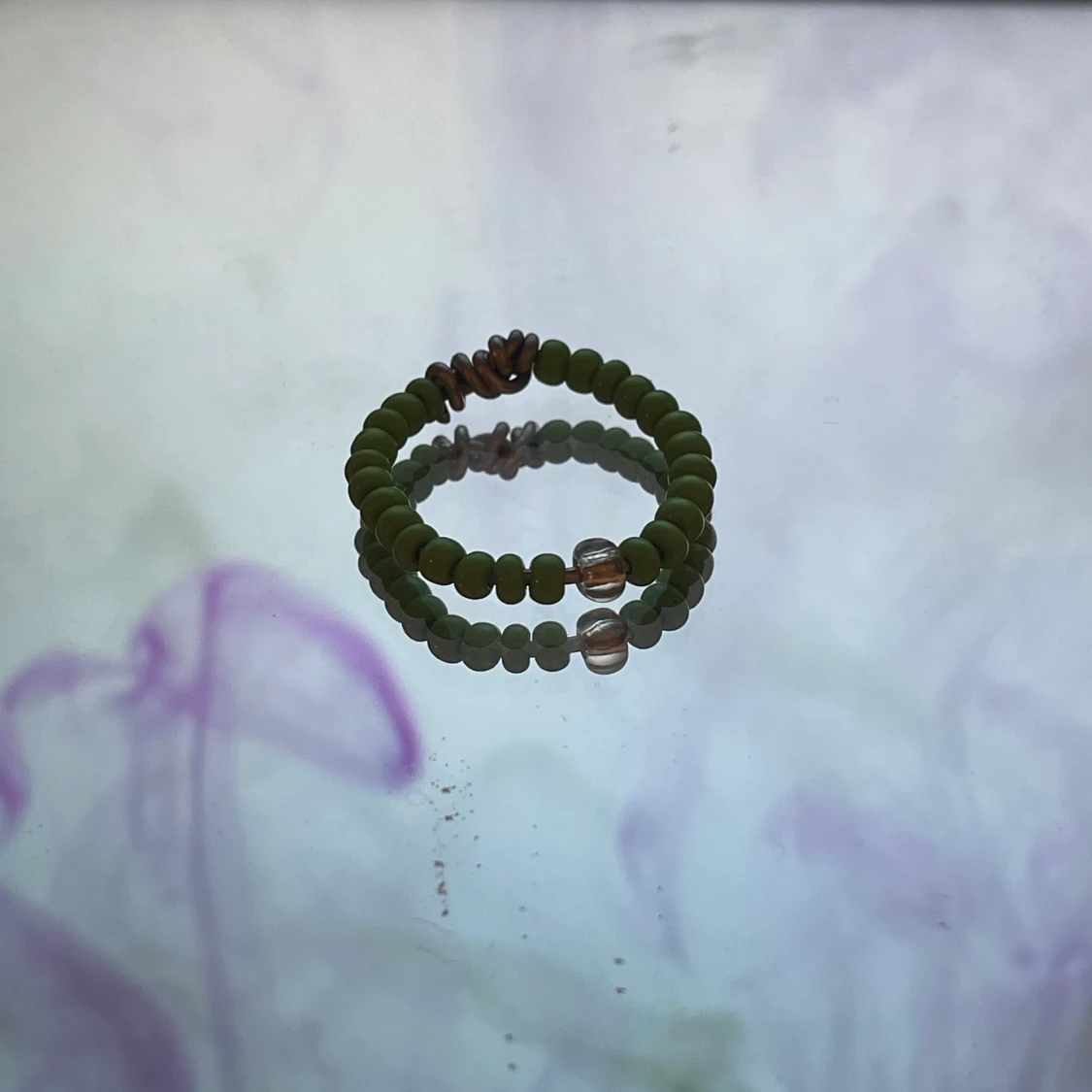 Grön pärlring  - 90