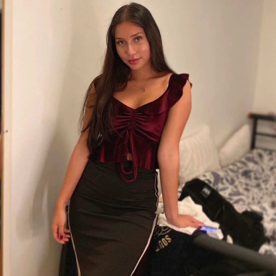 Vinröd/lila topp - 90