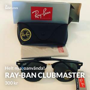 Säljer dessa på grund av felbeställning. Helt nya, oanvända svarta Rayban Clubmaster RB 3016F   Säljer för minst 300:-, köparen betalar frakt