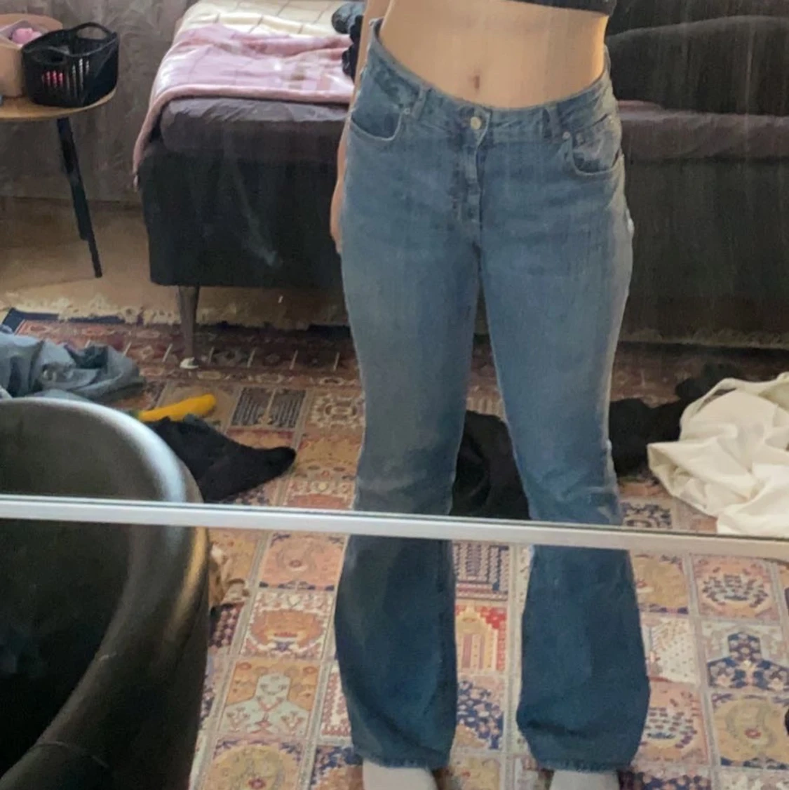Lowrise - Blåa bootcut jeans  - 90