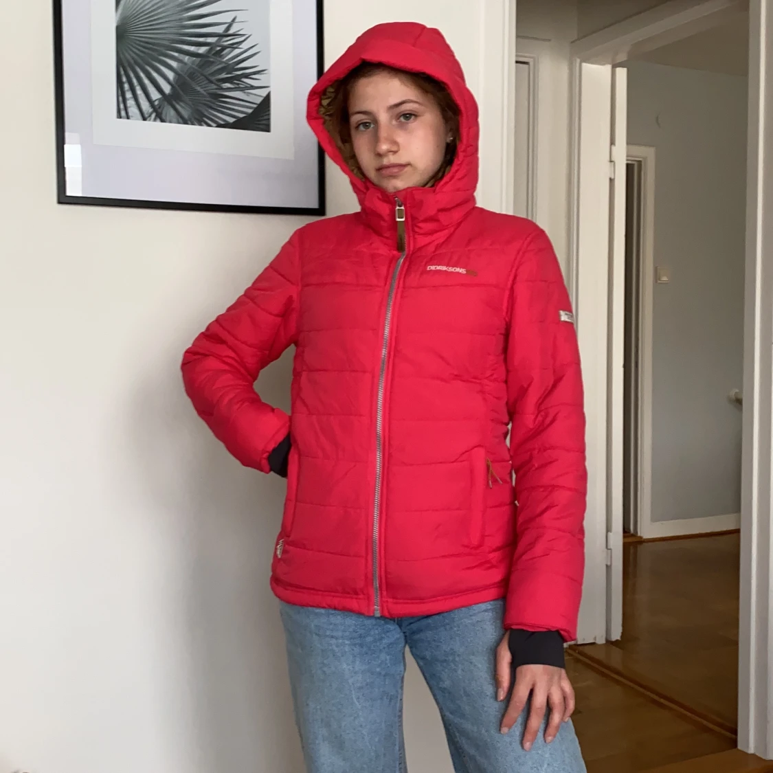 Didriksons röd/rosa jacka 150 storleken 