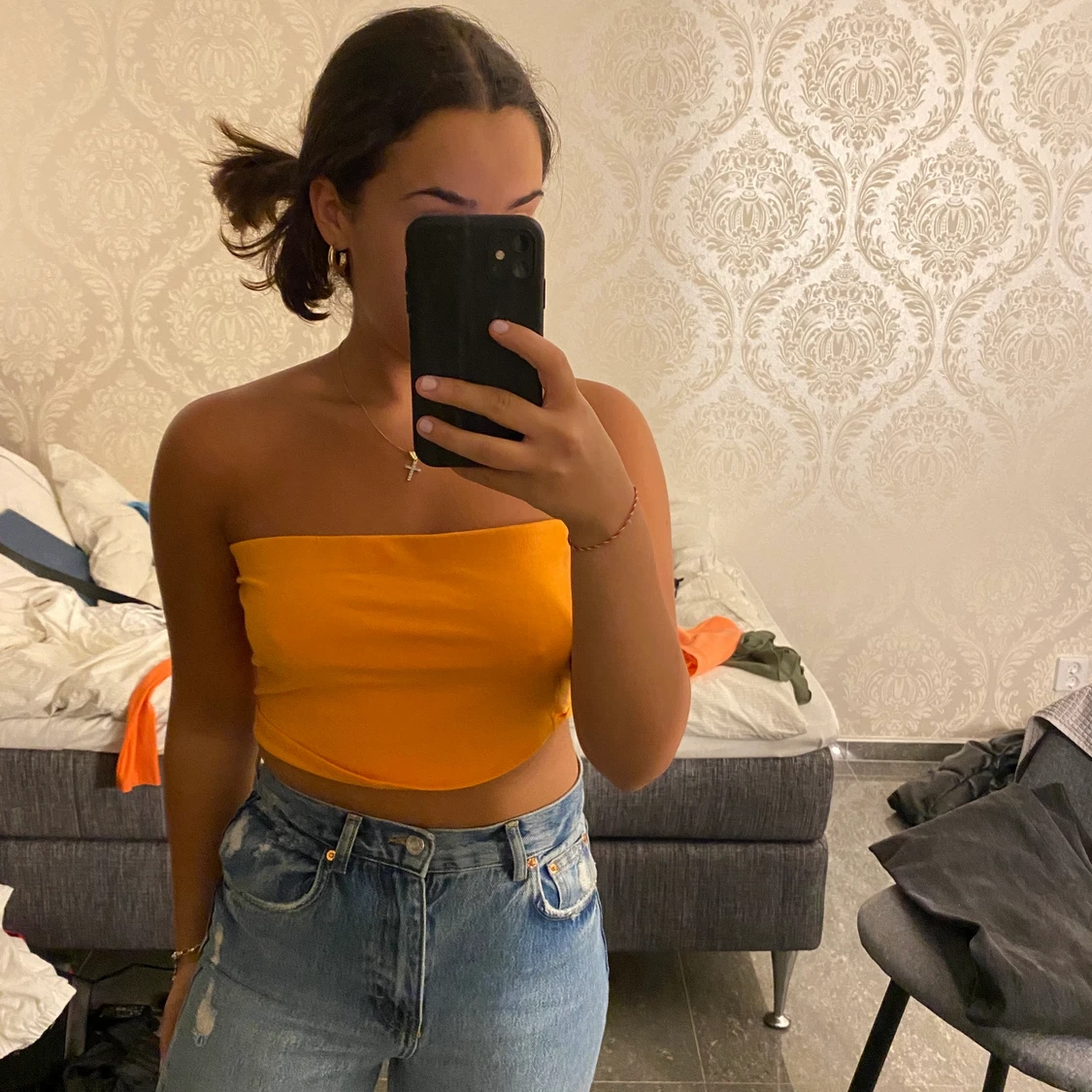 Ornage linne utan band