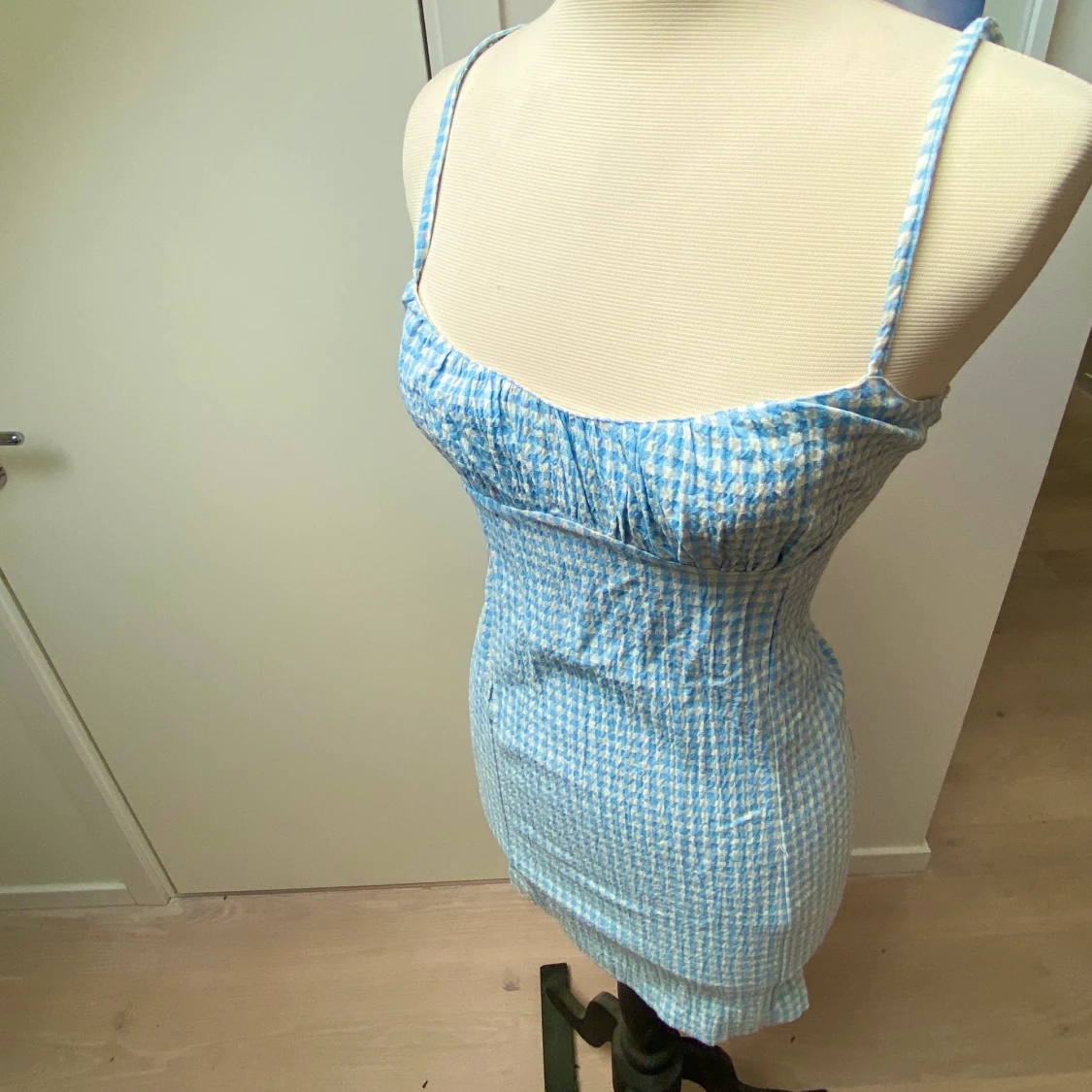 Klänning- blå och vit rutig