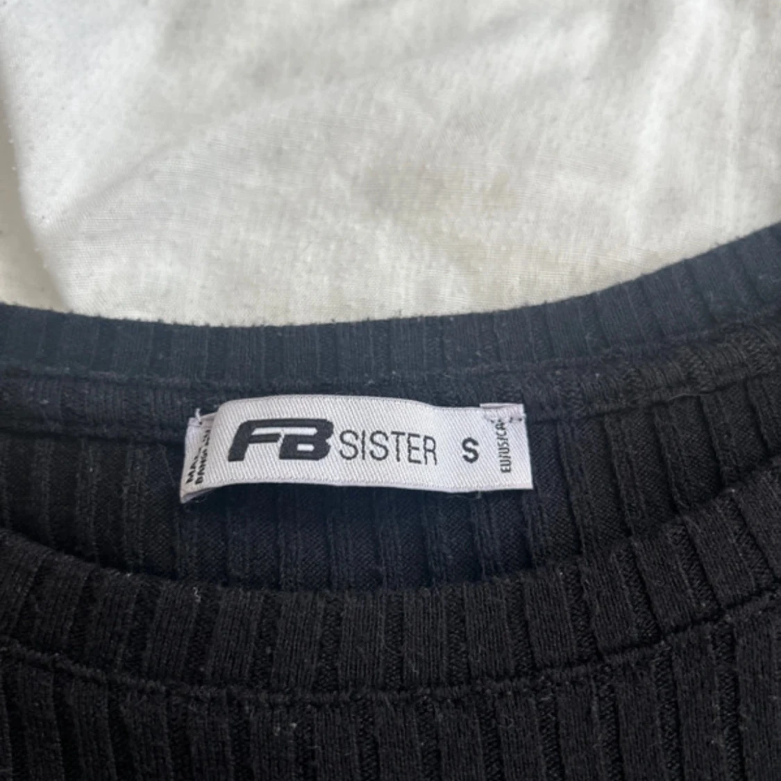 Svart ribbad långärmad topp FB Sister - 2