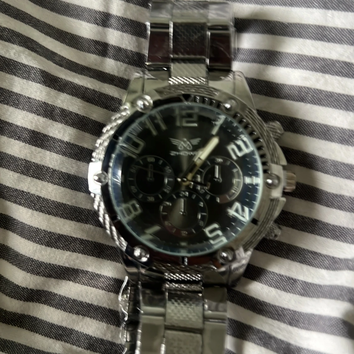 Stor silverfärgad klocka från Skone - 3