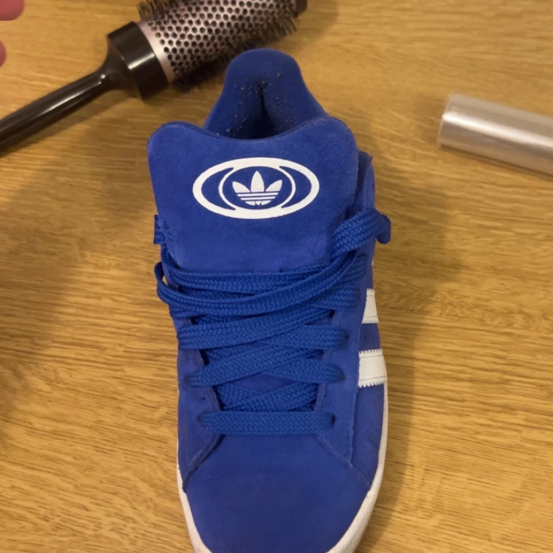 Blå Adidas Campus sneakers mocka - 1