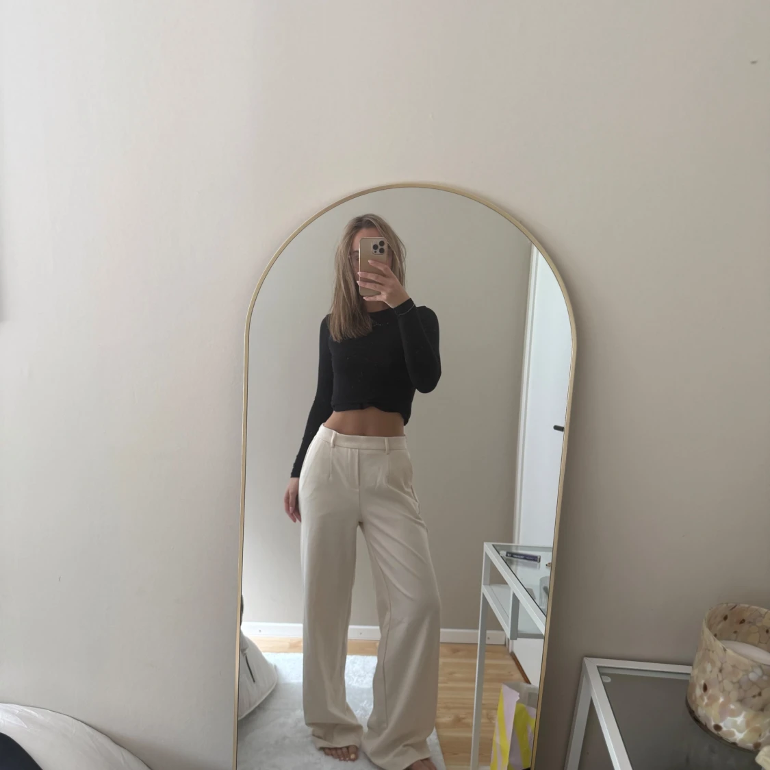 Beiga vida byxor med resårmidja - 1