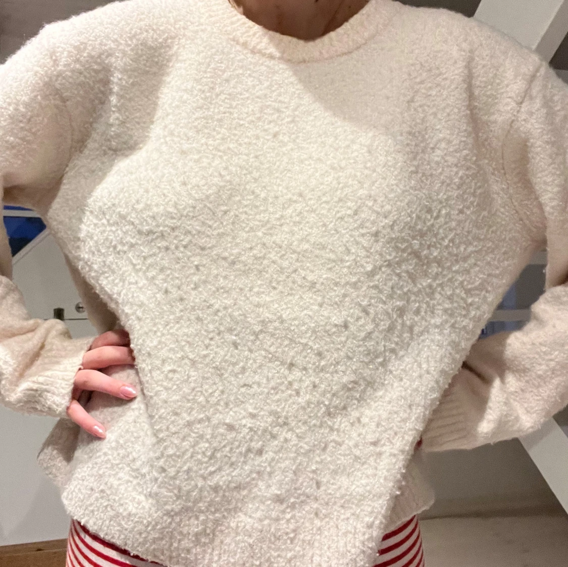 Rosa stickad tröja - 1