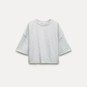 Grå kortärmad tröja från Zara - Tänkte sälja min jättefina gråa tröja från Zara! Säljs ej längre och är mycket eftertraktad, verkligen en favorit för mig men använder en längre🤎jättefint skick.