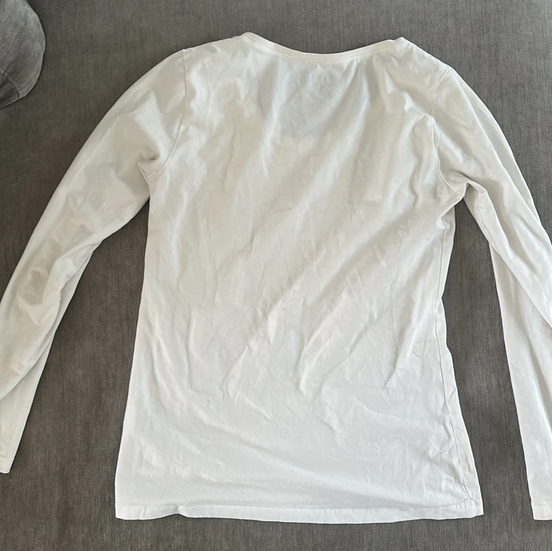 Basic vit långärmad topp - 1