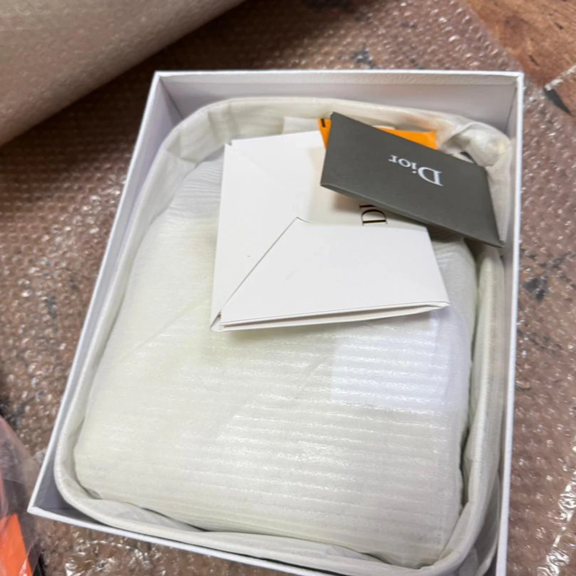 Vit quiltad Lady Dior handväska - 3