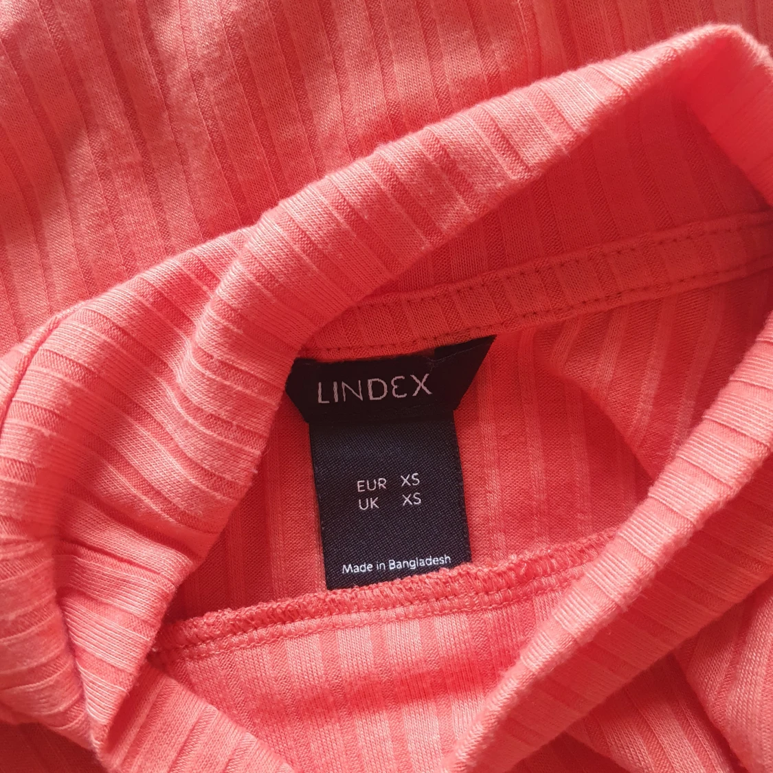 Ribbad orange topp från Lindex XS - 2