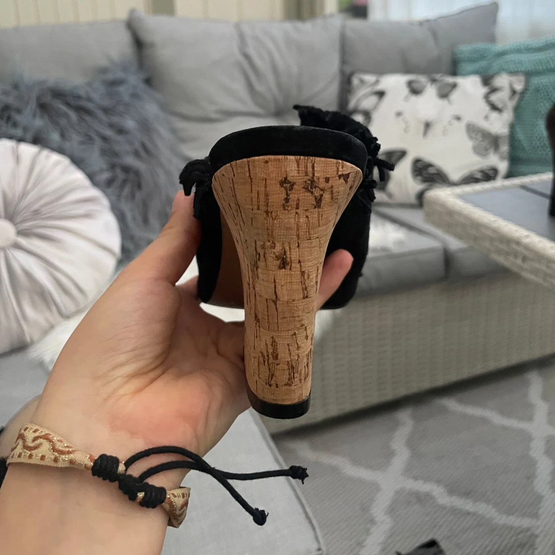 Svarta sandaler med korkklack från Gacel - 2