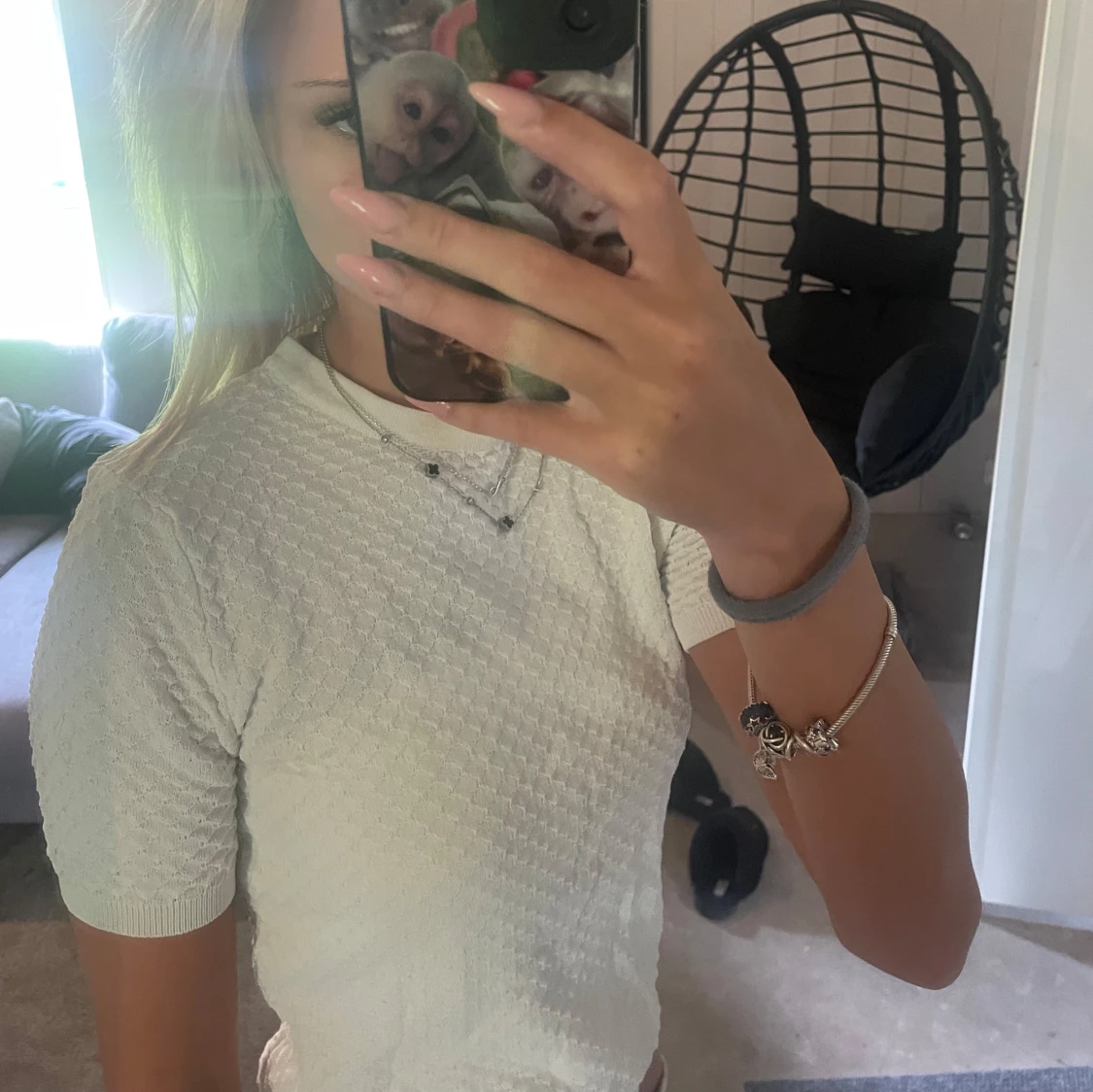 Vit kroppad t shirt - 1