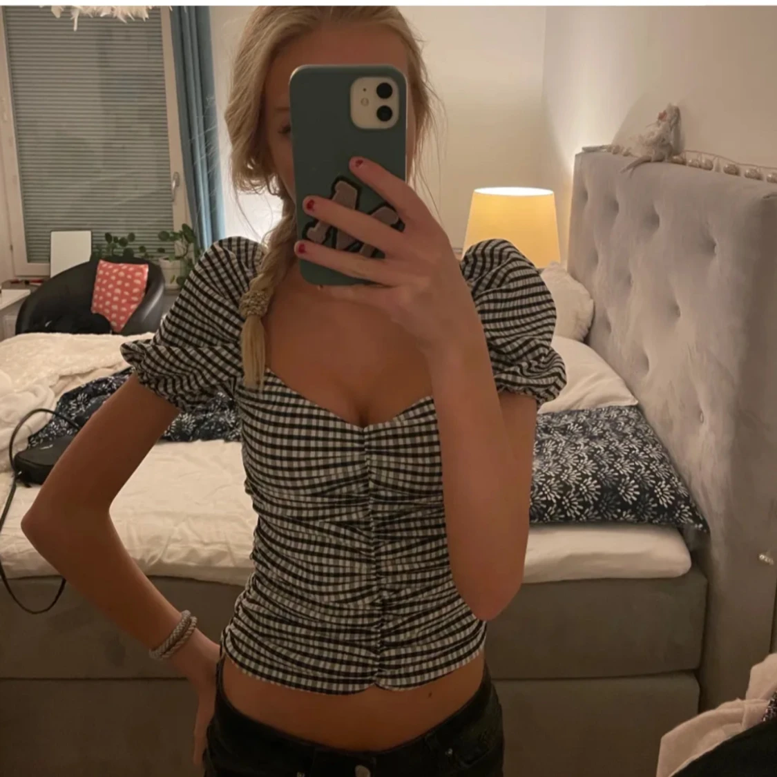 Svartvit rutig blus - 1