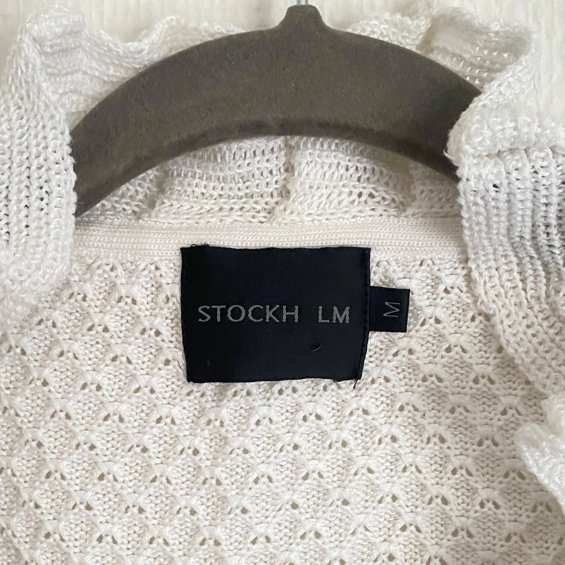 Vit stickad kofta från Stockh LM - 1