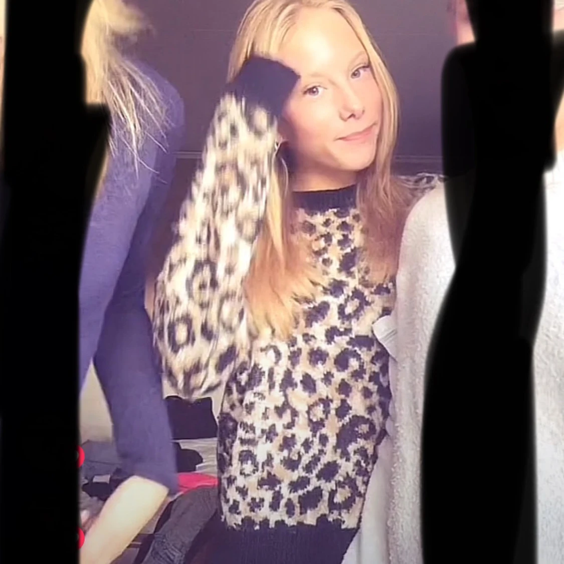 Leopardmönstrad stickad tröja - 1