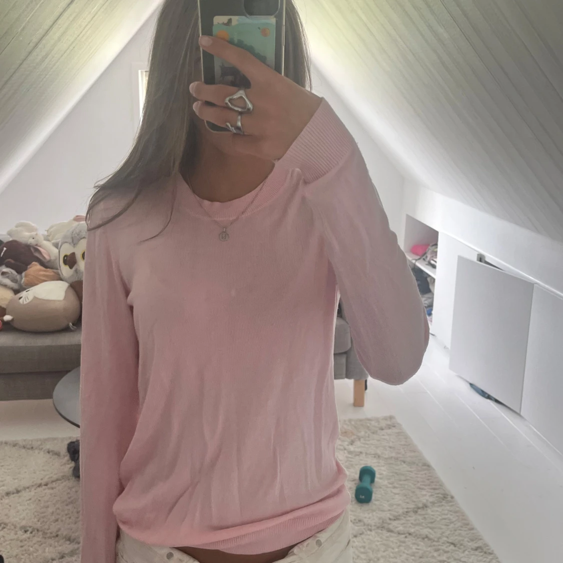 Ljusrosa långärmad tröja - 1