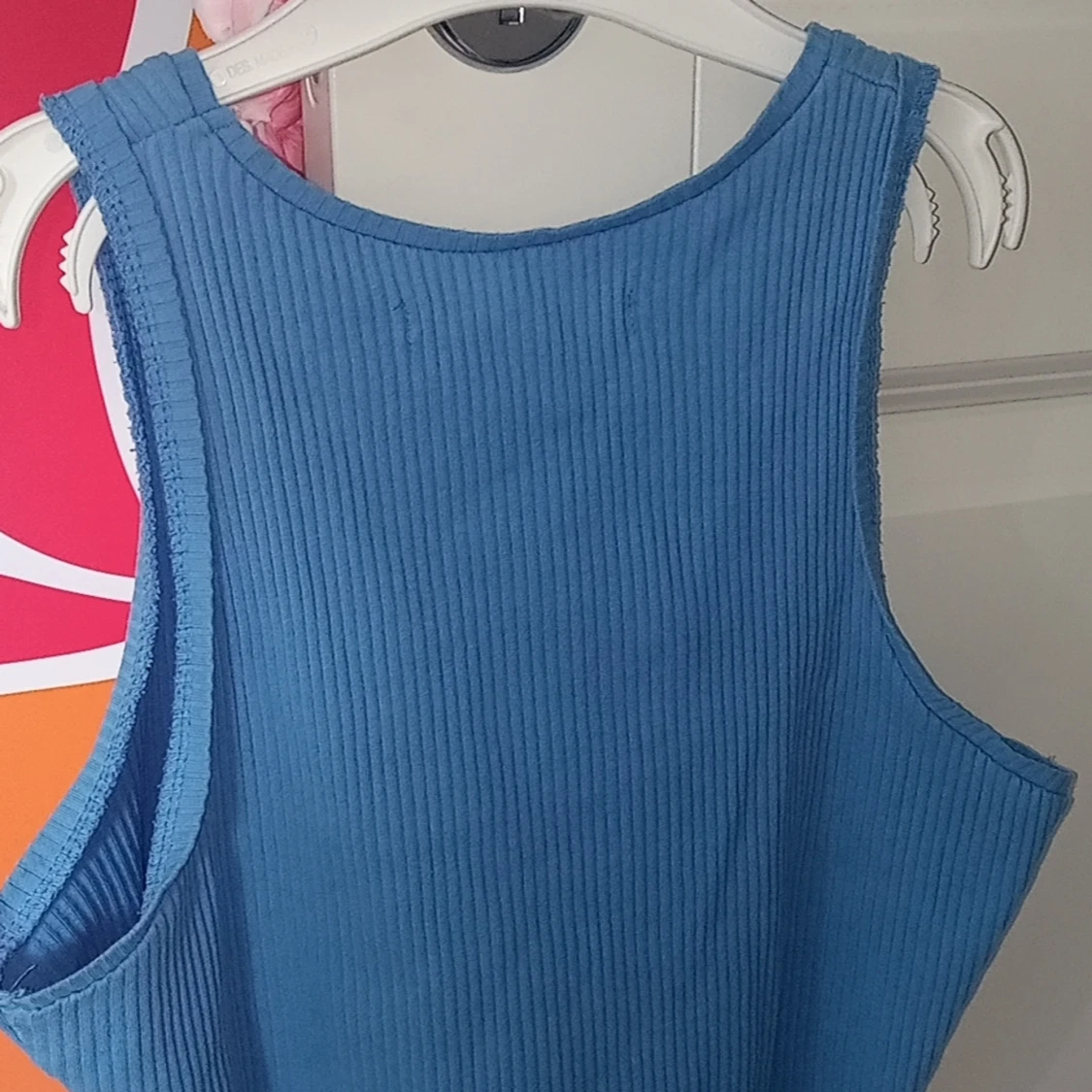 Blå ribbad linnetopp - 1