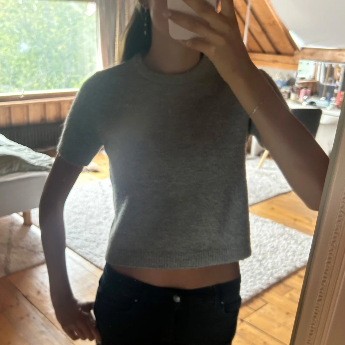 Grå stickad tröja från Zara - 1