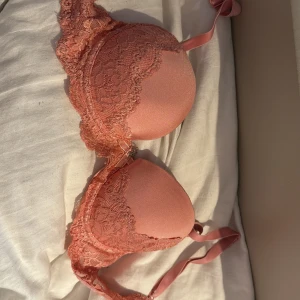 Rosa spets-bh 70B från Cubus  - Supersöt rosa bh med vadderade kupor och fina spetsdetaljer längs kanterna. Axelbanden är justerbara och bh:n har en mjuk, feminin look. Perfekt för dig som gillar romantiska vibes och vill ha något extra fint under kläderna.