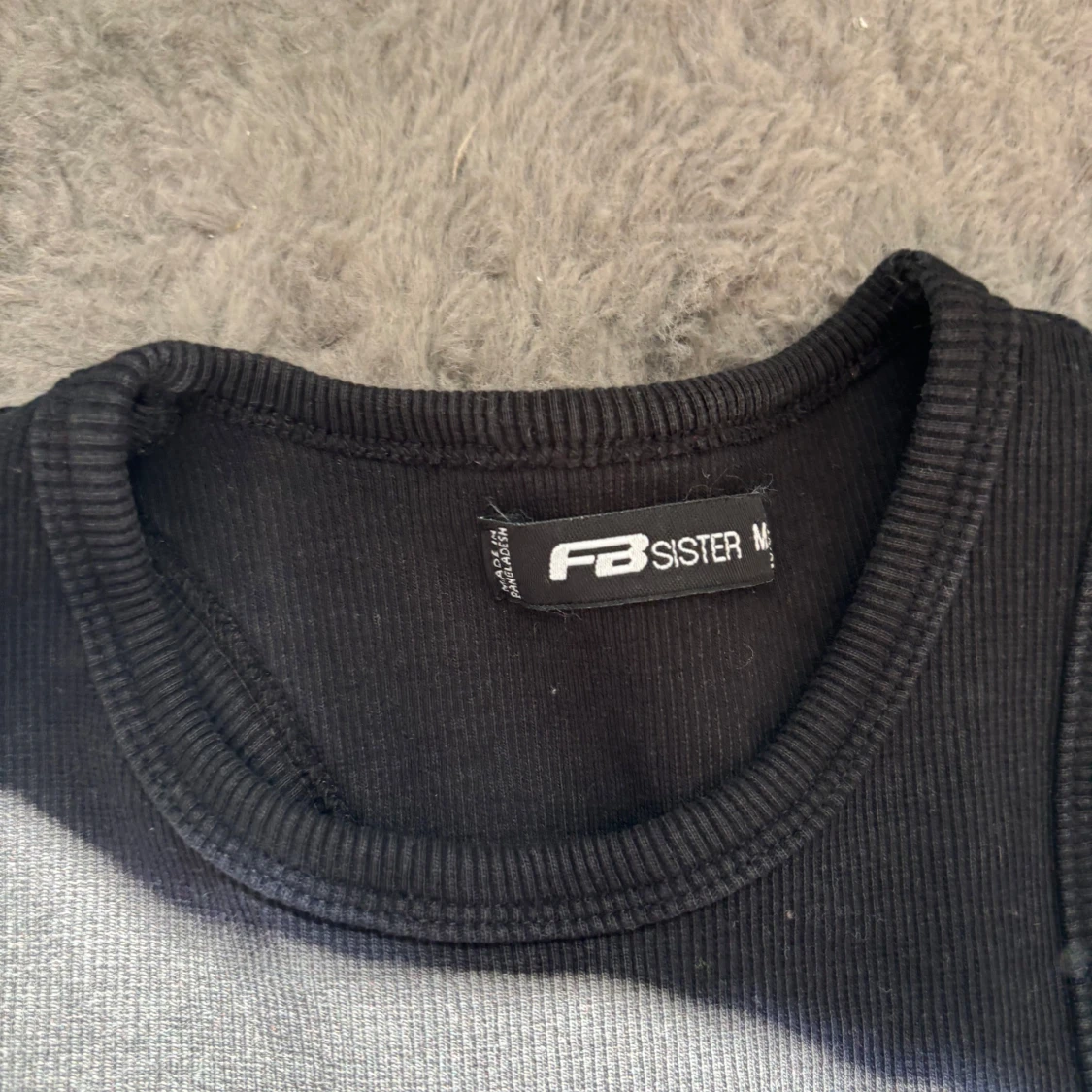 Svart och grå ribbad klänning FB Sister - 1