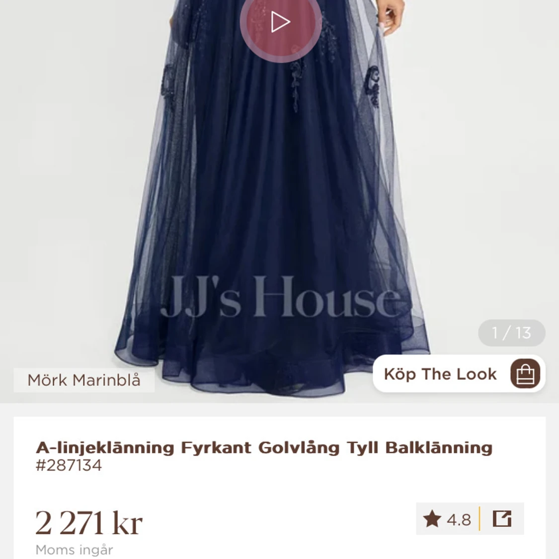 Mörkblå Balklänning  - 4