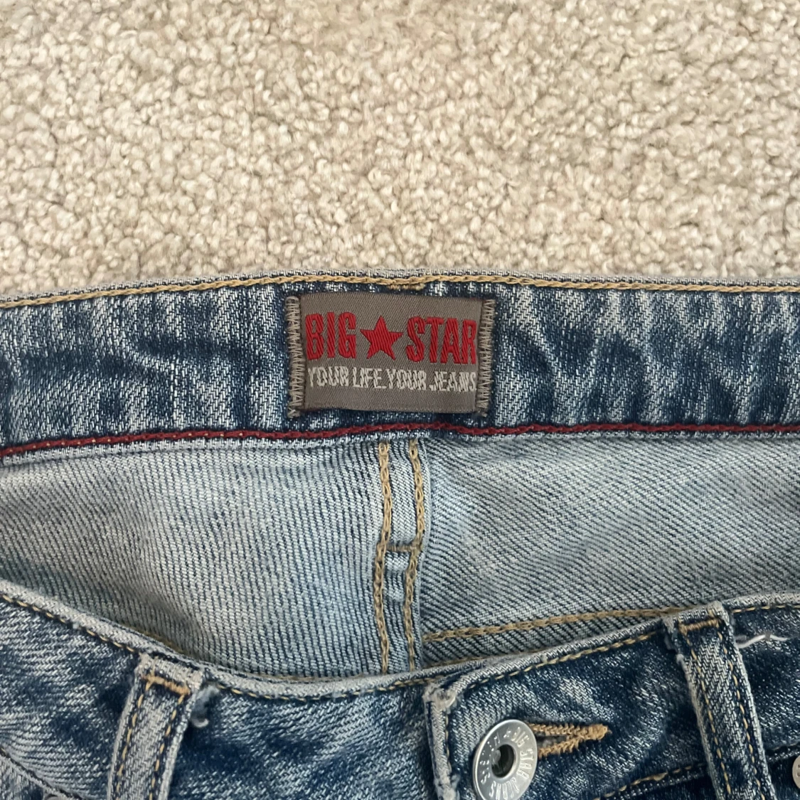 Blå bootcut jeans från Big Star - 2