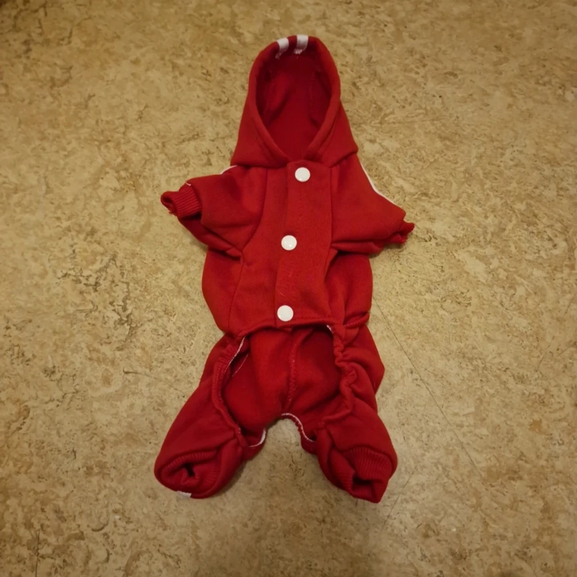 Röd hoodie-overall flr hund - 1