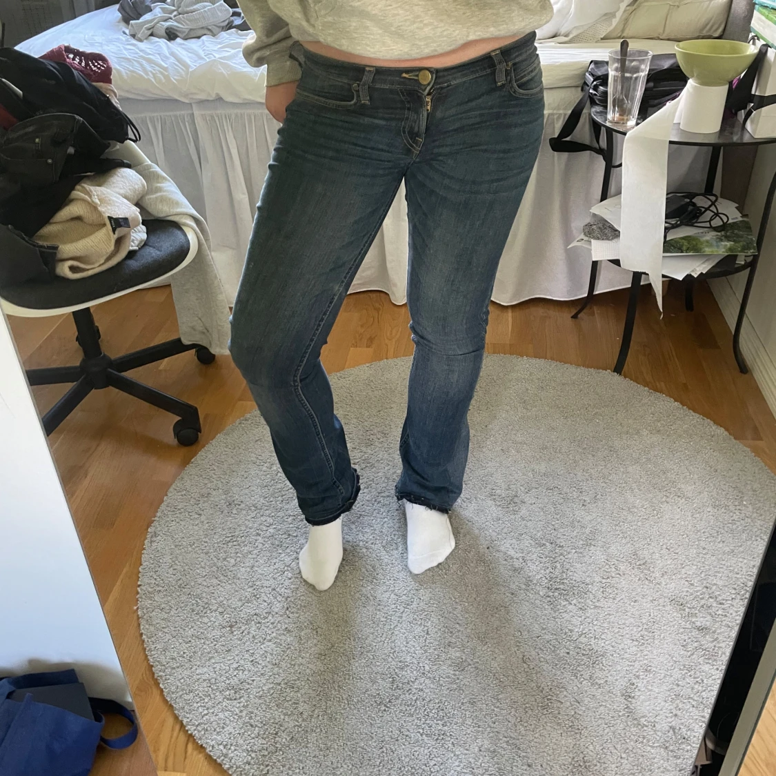 Blå bootcut jeans från Lee - 4
